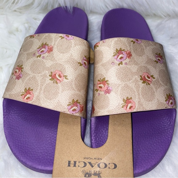 Coach Shoes - Coach Udele Sport Slide size 10 woman In Signature Canvas With Floral Print New